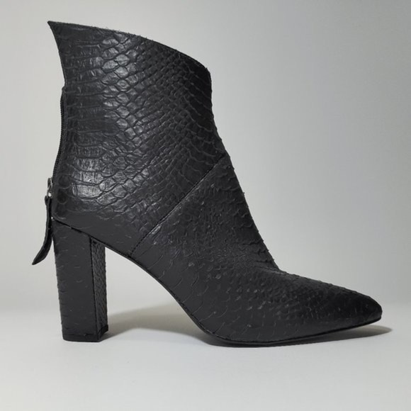 Matisse Tinsel black leather snakeskin ankle boots - Picture 1 of 4